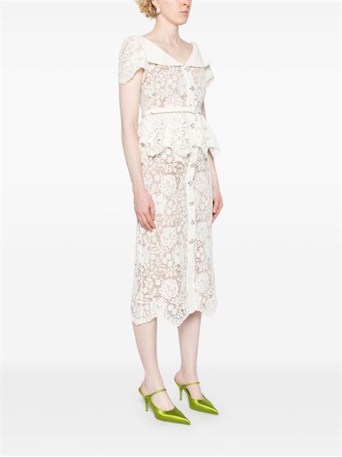 Abito midi in pizzo SELF PORTRAIT | PF24175MCREAM